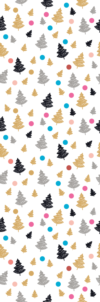 Bedroom vinyl rug with colorful dots and trees - TenStickers