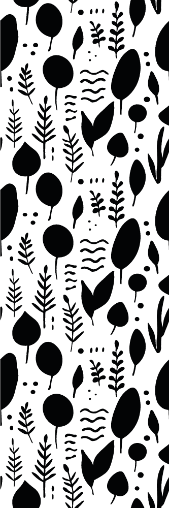 Bedroom vinyl rug with black and white nature prints - TenStickers
