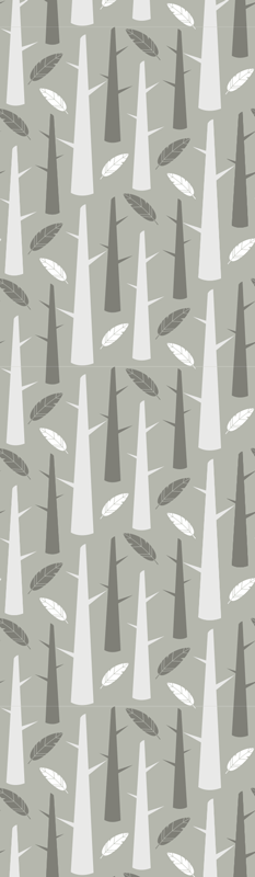 Bedroom vinyl rug with nordic gray branches design - TenStickers