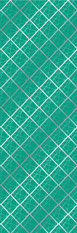 Bedroom vinyl rug in green tile design - TenStickers