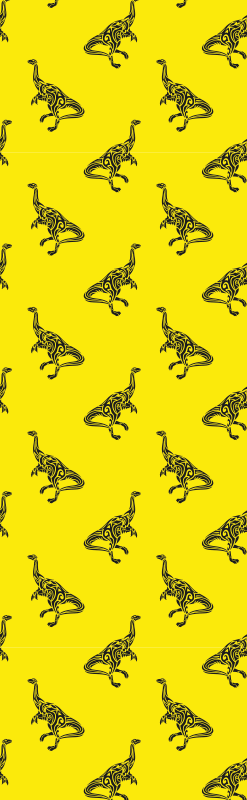 Brachiosaurus symbols on yellow bedroom vinyl rug - TenStickers