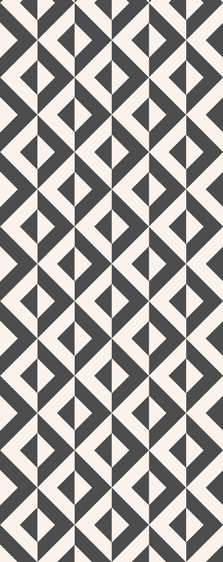 Nordic vinyl rug in geometric monochrome design - TenStickers