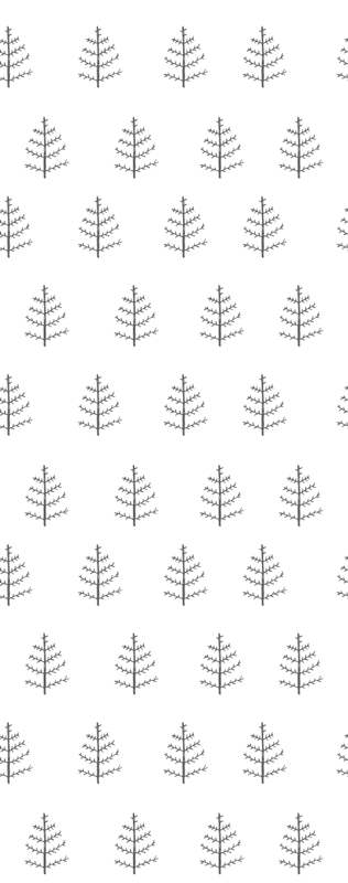 Nordic vinyl rug with gray minimalist tree patterns - TenStickers