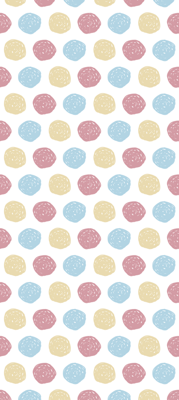 Nordic vinyl rug with pastel polka dots - TenStickers