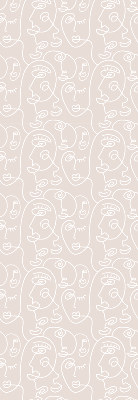 Nordic vinyl rug in pink and white pattern - TenStickers
