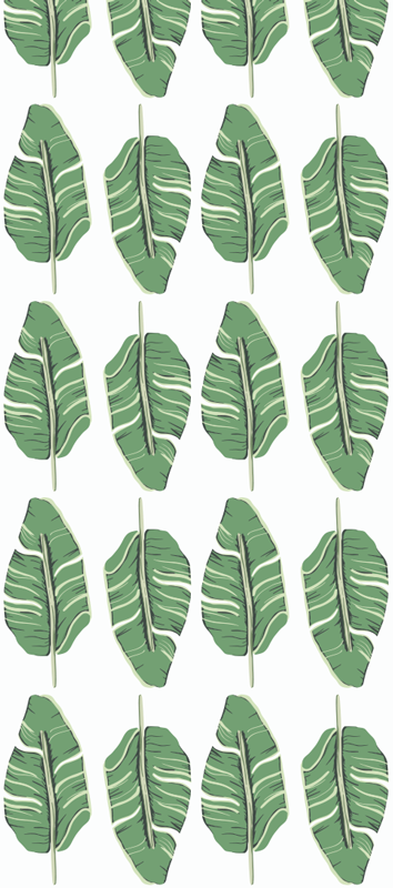 Nordic vinyl rug with green leaf design - TenStickers