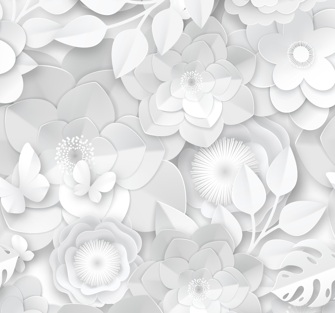Nature vinyl rug 3d white flowers design - TenStickers