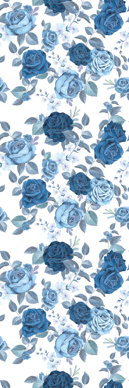 Nature vinyl rug in vibrant blue and wild design - TenStickers