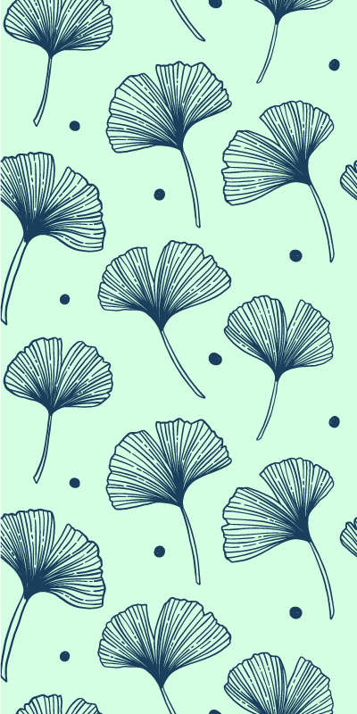 Nature vinyl rug floral blue design - TenStickers