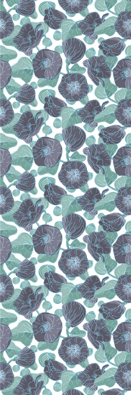 Nature vinyl rug mallow flowers design - TenStickers