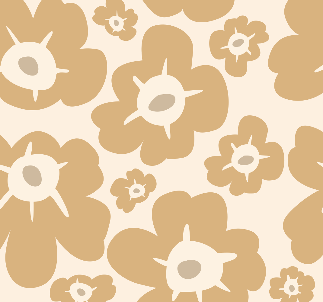 Nature vinyl rug beige poppies design - TenStickers