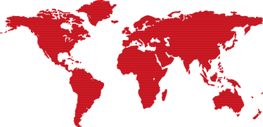 World map vinyl rug red map with lines - TenStickers