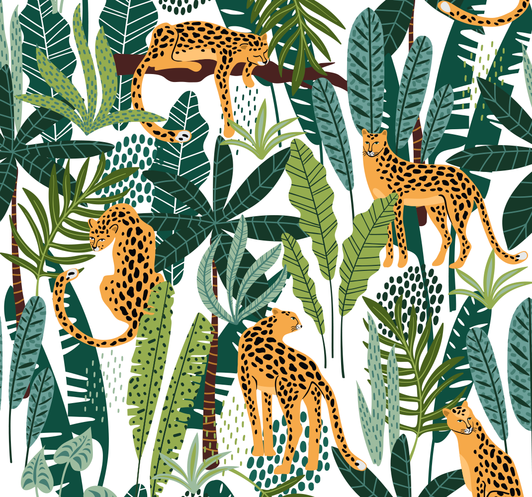 Tropical pattern animal vinyl rug - TenStickers