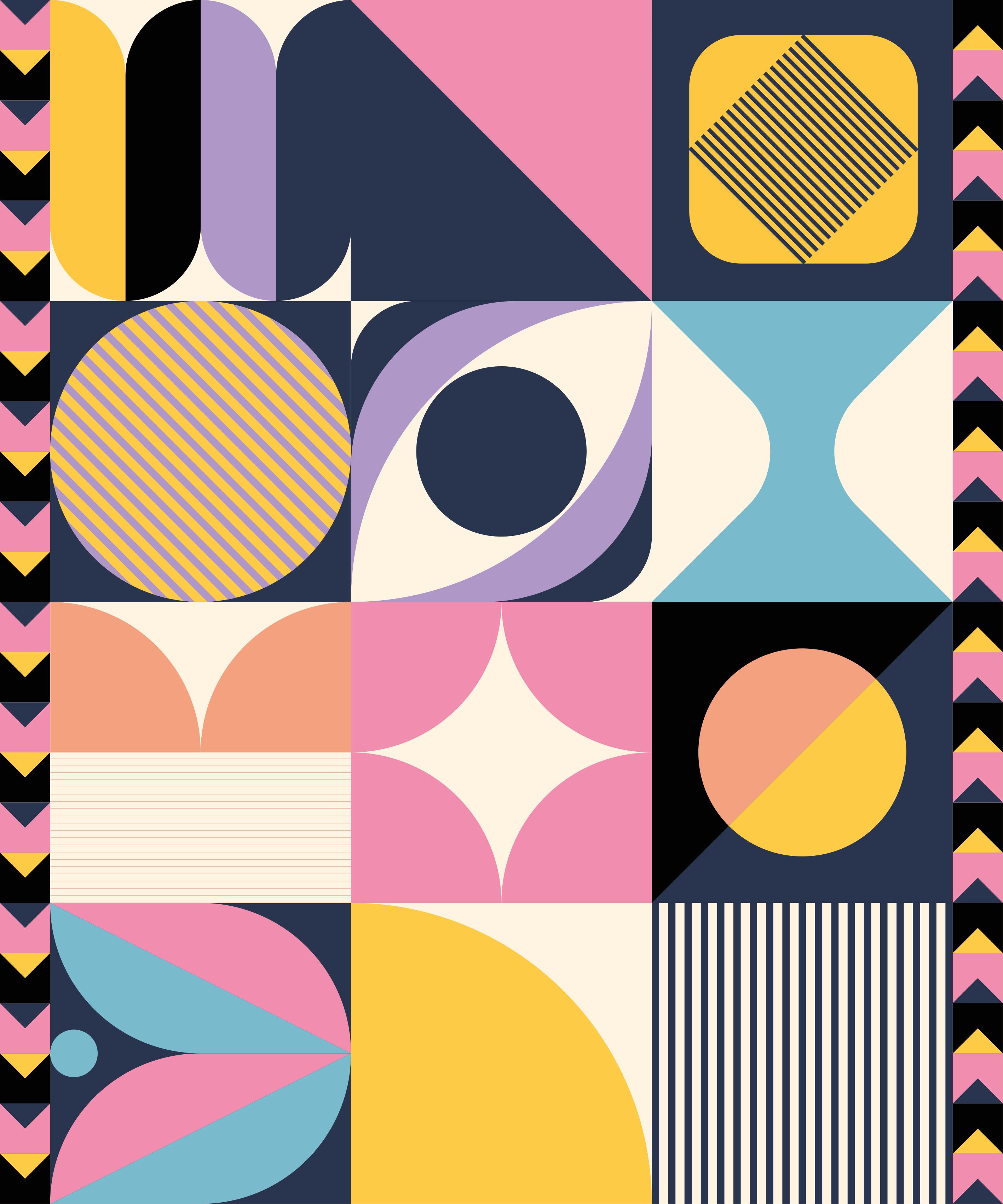 Modern vinyl rug with geometric art design - TenStickers