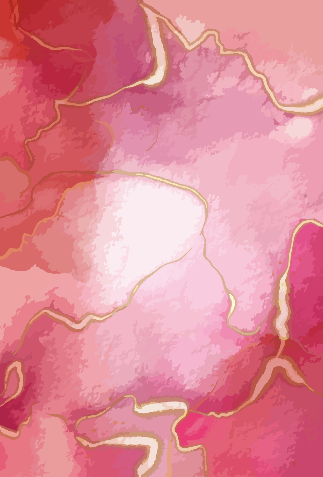 Modern vinyl rug in pink and gold marble effect - TenStickers