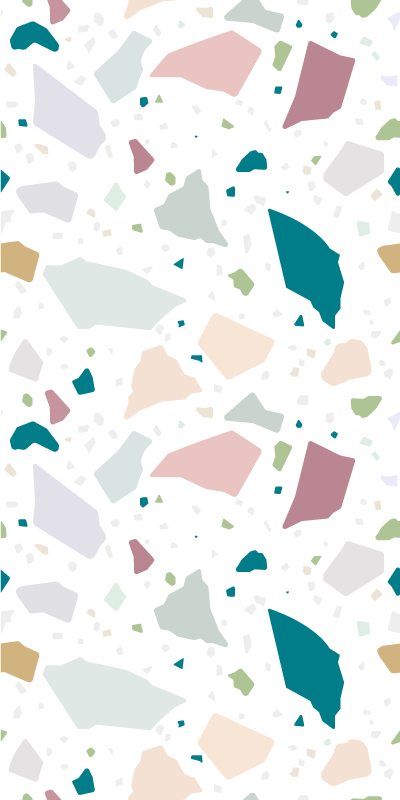 Textured vinyl rug with mediterranean terrazzo design - TenStickers