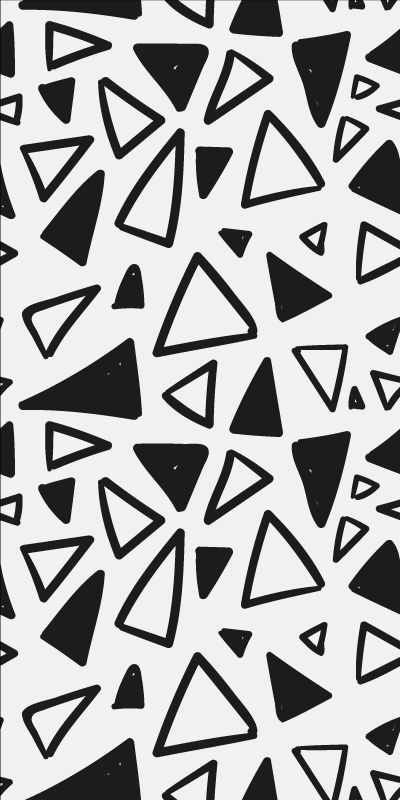 Textured vinyl rug with geometric black and white triangles - TenStickers