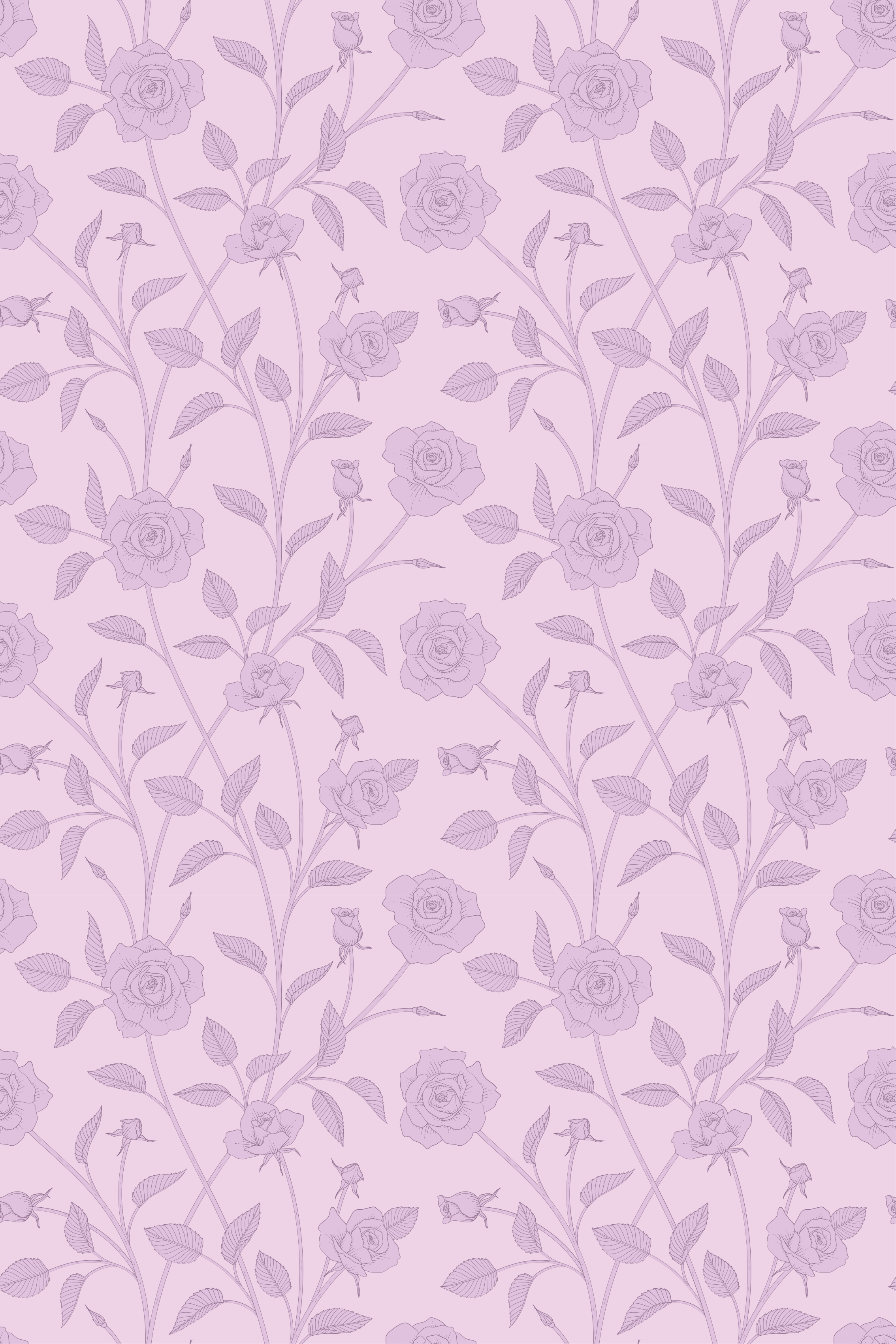 Vintage vinyl rug with purple roses artwork - TenStickers