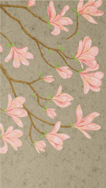 Vintage vinyl rug in vintage style magnolia - TenStickers