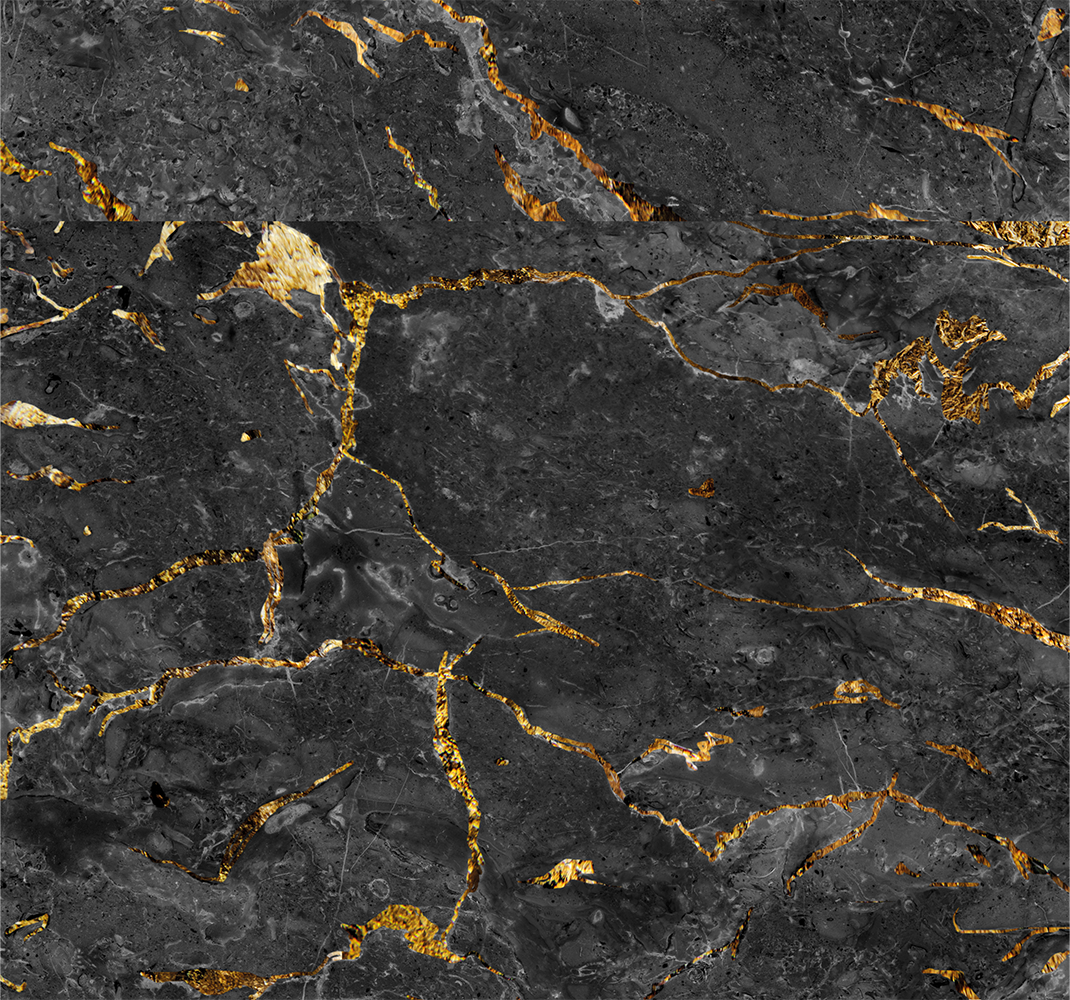 Textured vinyl rug in black gold marble design - TenStickers