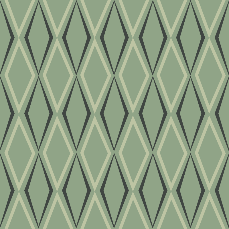 Vintage vinyl rug 1930s green diamonds design - TenStickers