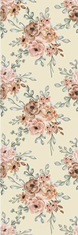 Vintage vinyl rug with romantic large rose painting - TenStickers