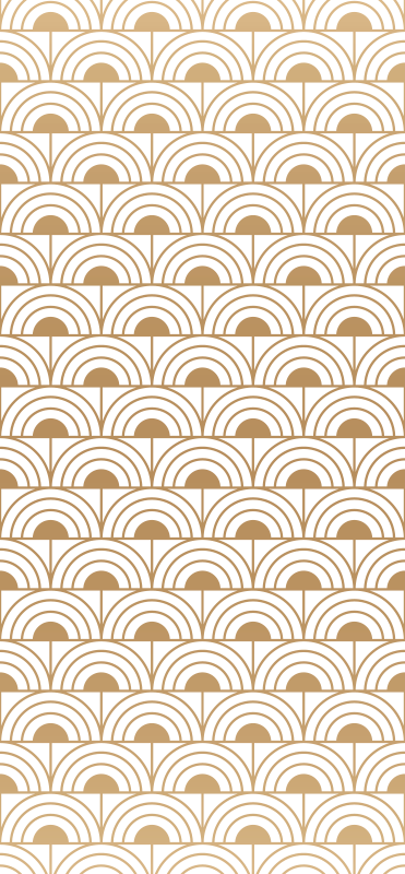Vintage vinyl rug with gold gradient arc design - TenStickers