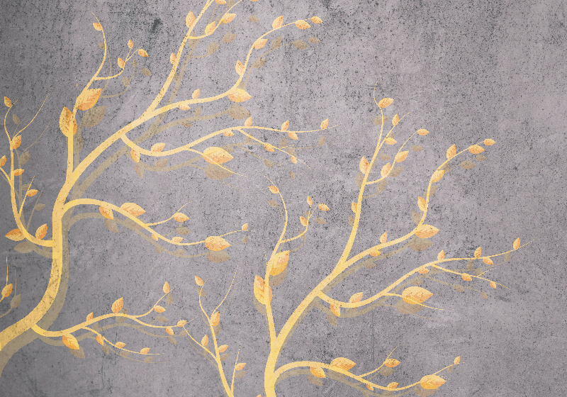 Vintage vinyl rug with vintage style golden tree - TenStickers