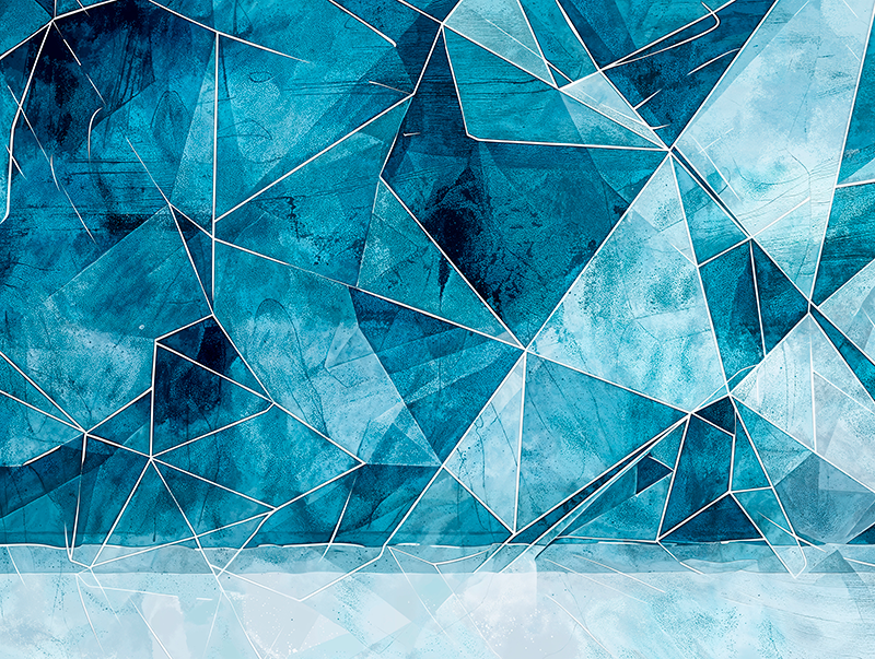 Textured vinyl rug fractured azure - TenStickers