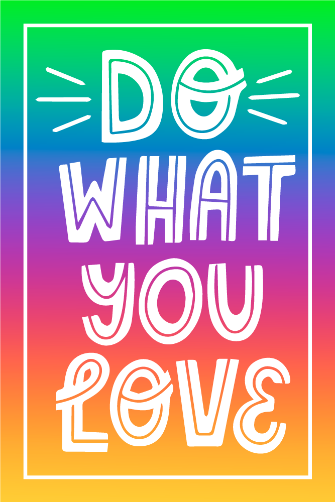 Custom vinyl rug in rainbow colors with text - TenStickers