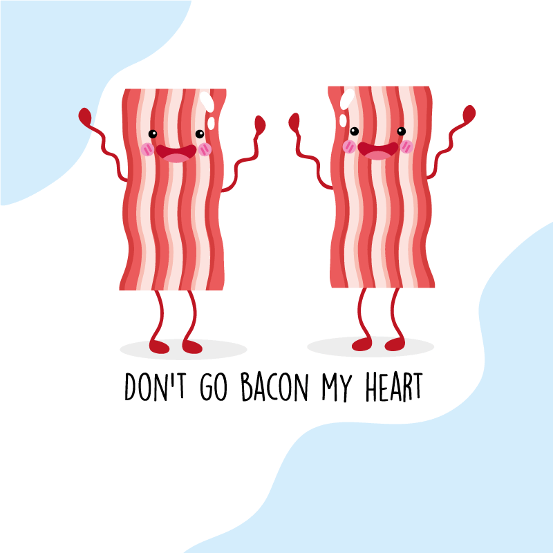 Custom vinyl rug with hilarious bacon quote - TenStickers
