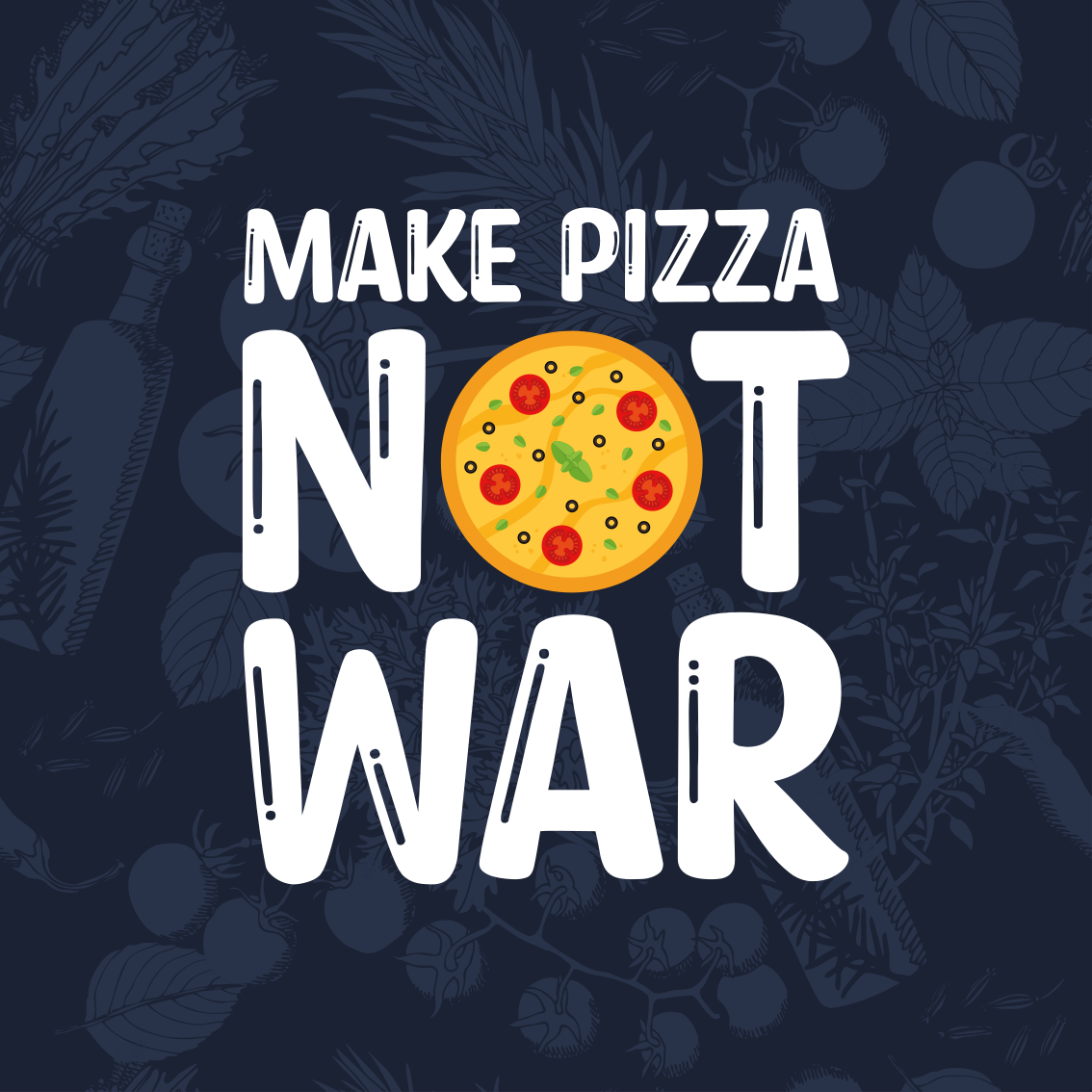 Custom vinyl rug fun quotes make pizza - TenStickers