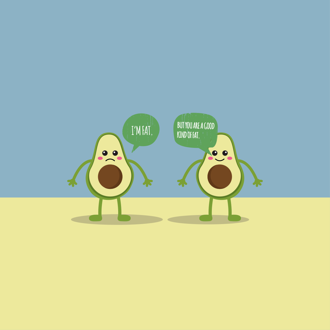 Custom vinyl rug avocado is a good fat - TenStickers