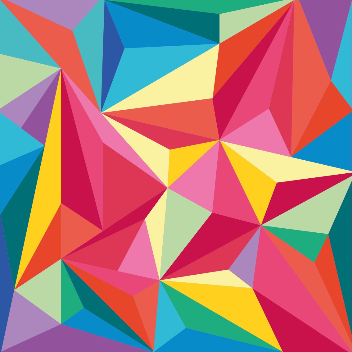 Geometric vinyl rug in vibrant multicolor design - TenStickers