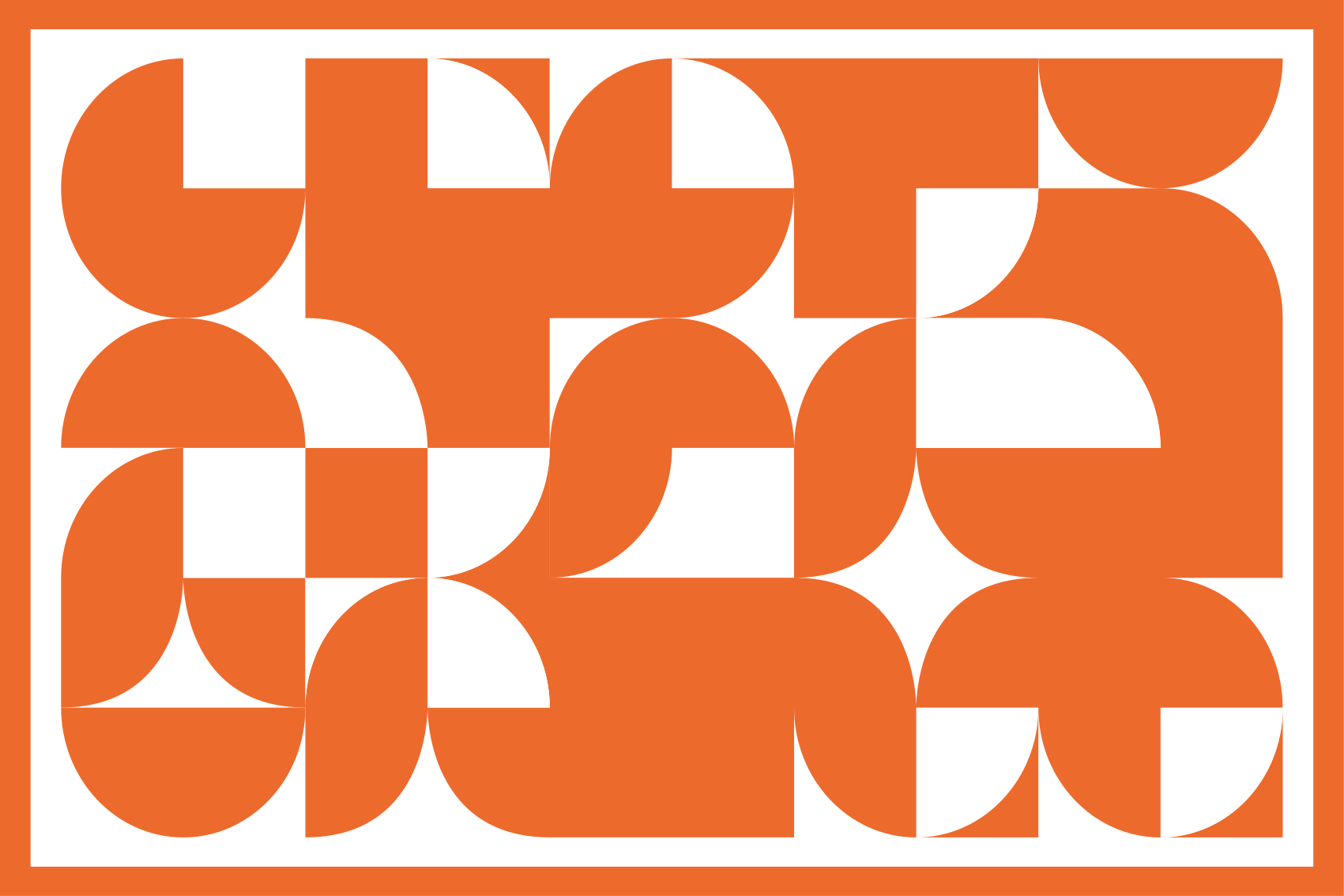 Geometric vinyl rug with orange circle pattern - TenStickers