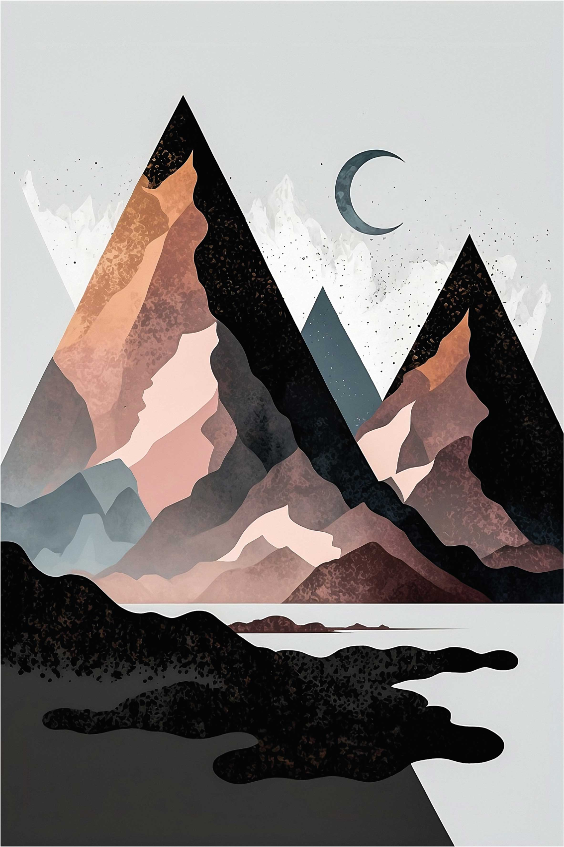 Geometric vinyl rug nordic geometric mountains - TenStickers