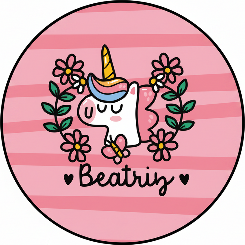 Cute flower unicorn kids vinyl rug - TenStickers