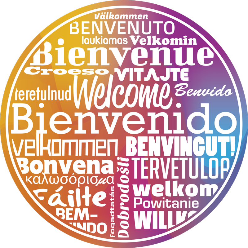 Welcome texts for entrance hall vinyl rug - TenStickers