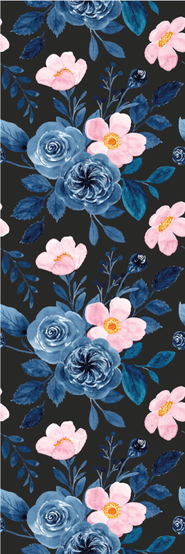 Living room vinyl rug in blue and pink pattern - TenStickers