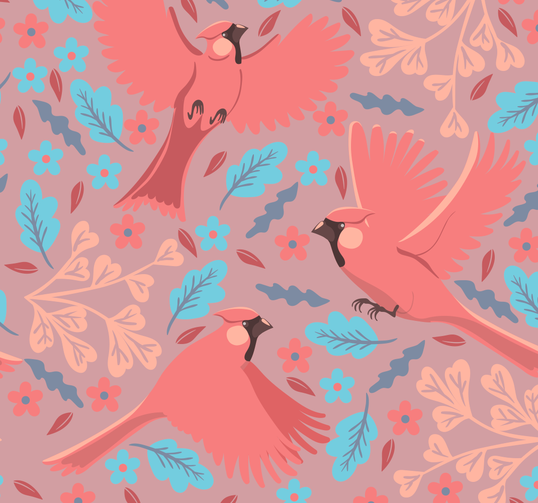 Blush background with birds on branch living room vinyl rug - TenStickers