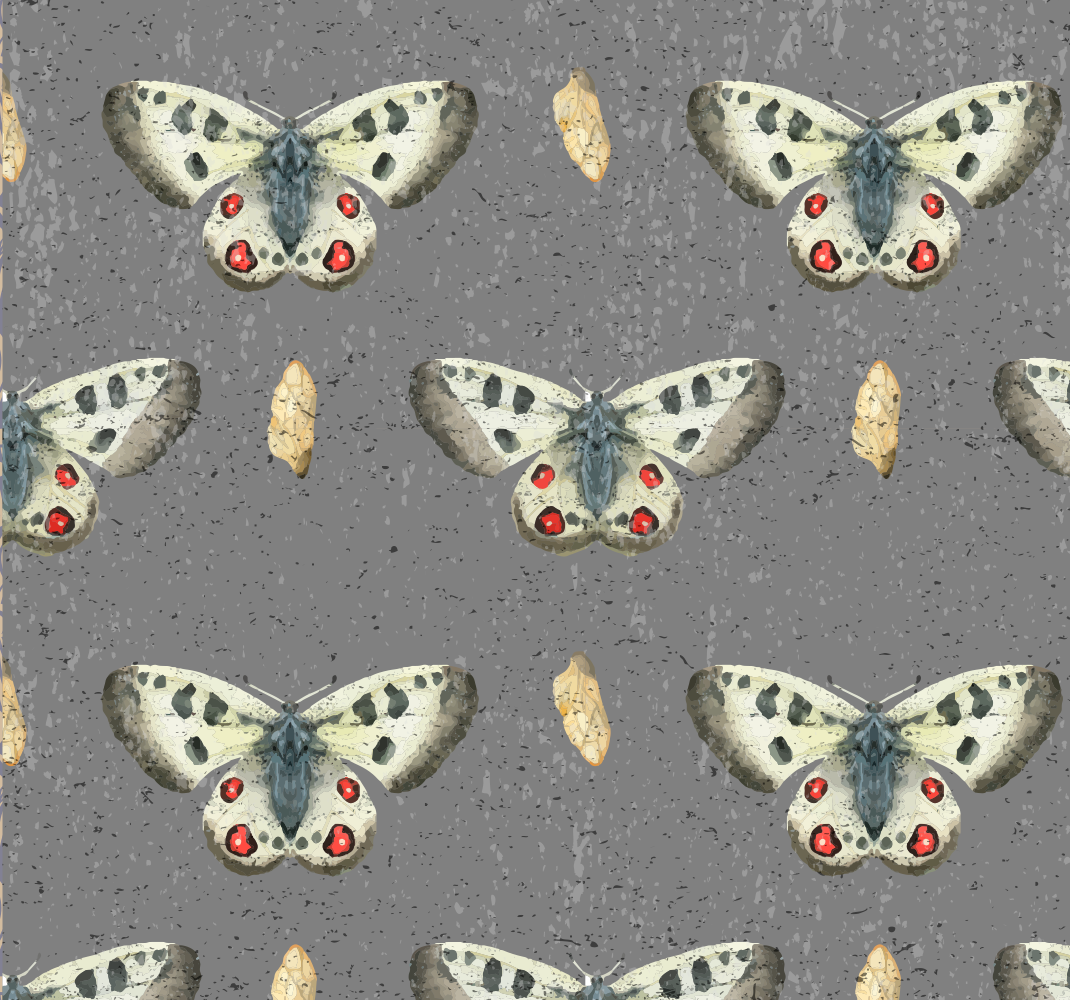 Gray vinyl rug with simple butterfly pattern - TenStickers