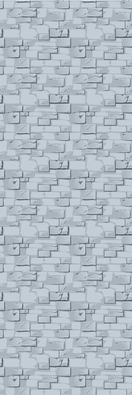 Gray vinyl rug with realistic stone and brick design - TenStickers