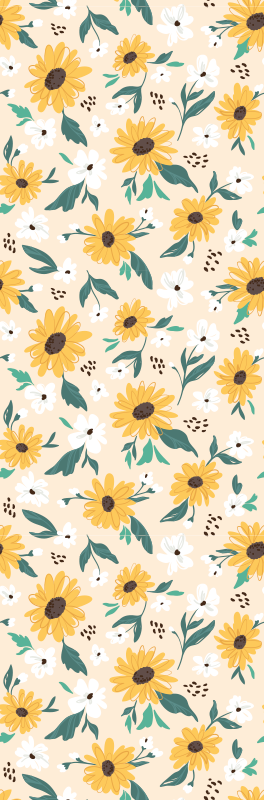 Hallway vinyl rug with sunflower beige background - TenStickers