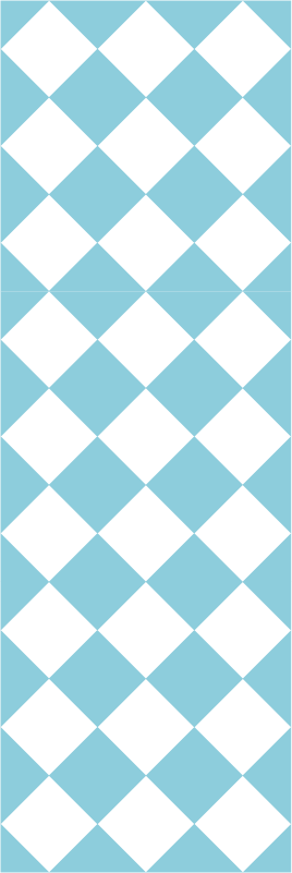 Hallway vinyl rug in blue and white checkered design - TenStickers