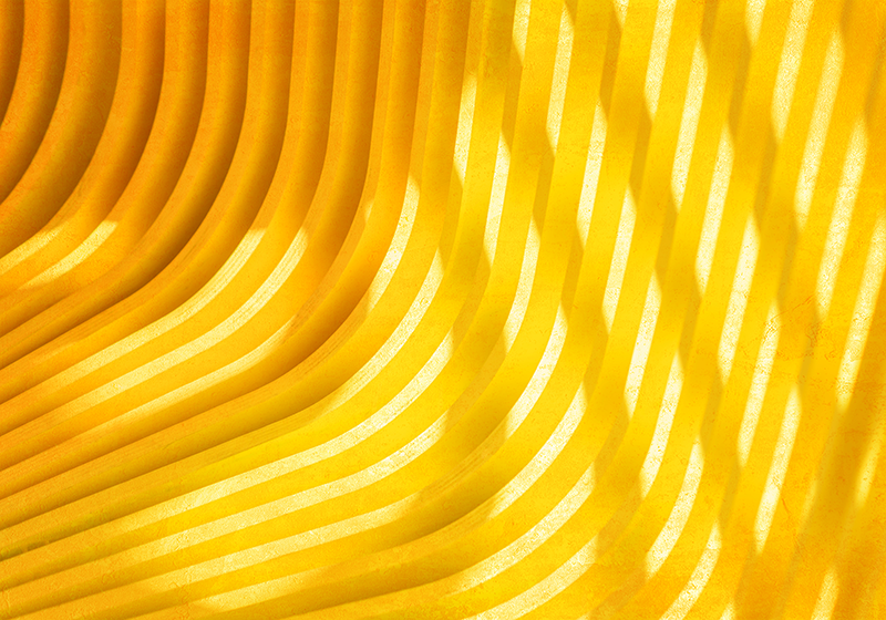 Yellow vinyl rug with three-dimensional waves - TenStickers