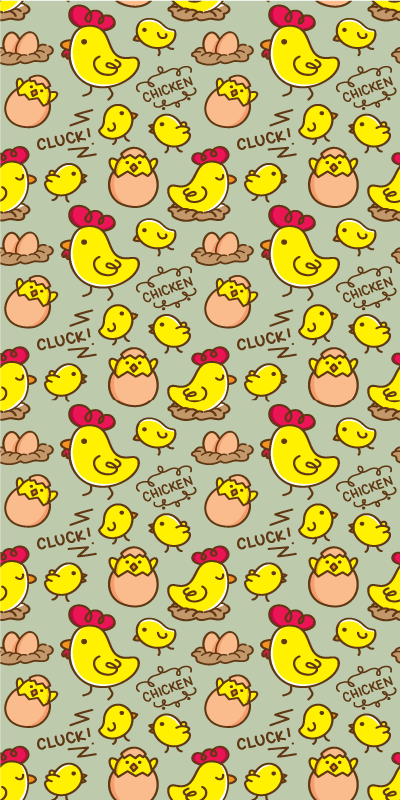 Yellow vinyl rug with cute chicken egg pattern 6 - TenStickers