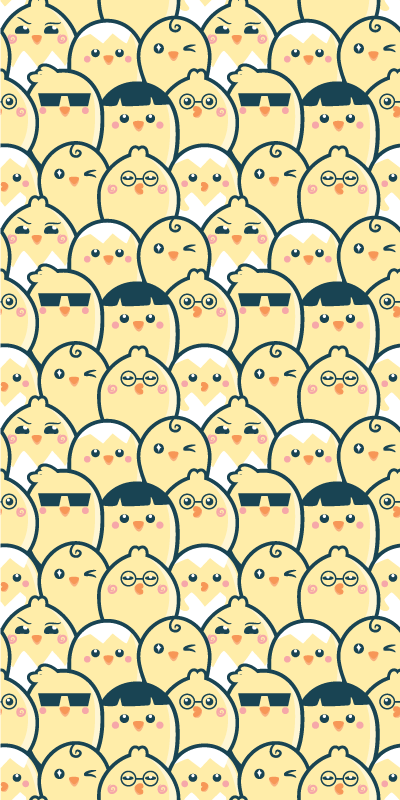 Yellow vinyl rug with seamless yellow chick pattern - TenStickers