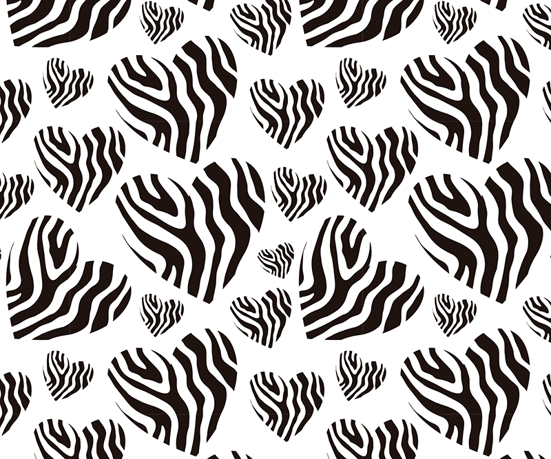 White vinyl rug with zebra heart print - TenStickers
