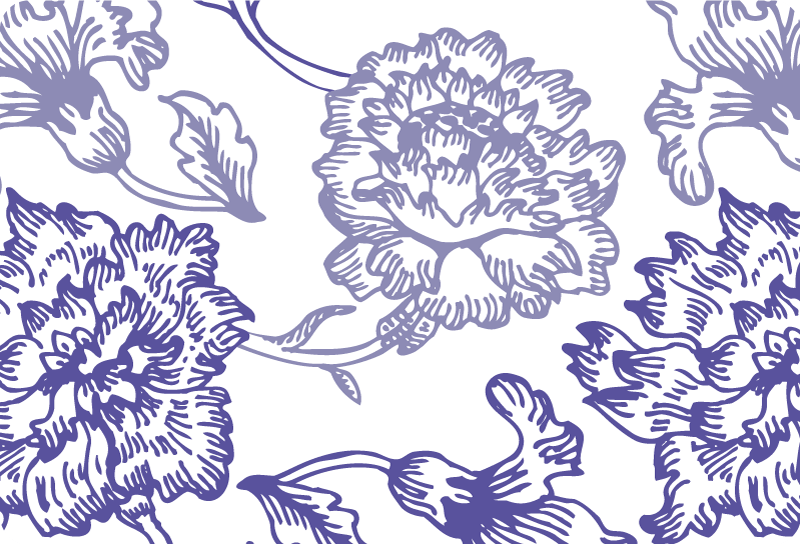 Purple vinyl rug with soft purple floral design - TenStickers