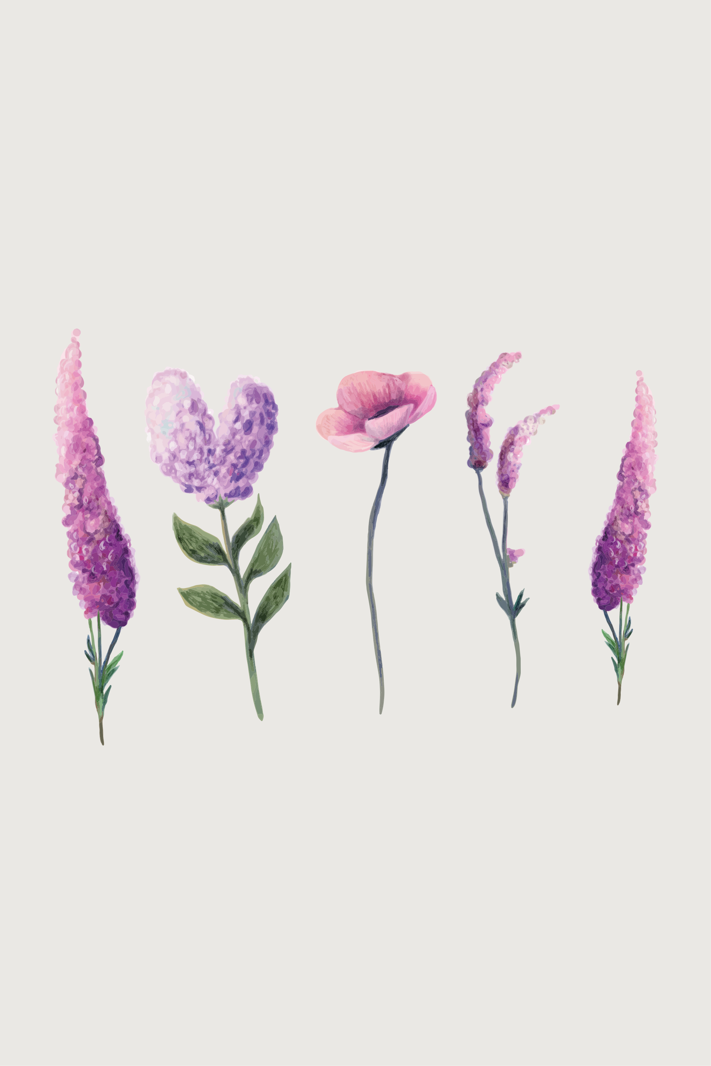 Purple vinyl rug with clove flower design - TenStickers